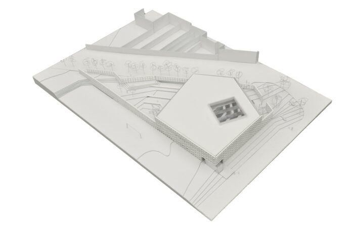 architecture-contemporaine-bibliothèque-publique-communale-transparence-photo-maquette