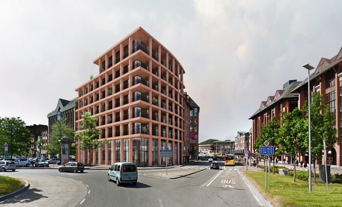 Architecture-contemporaine-bureau-siege-SWCS-credit-social-charleroi-reservoir-a-META-RGPA-goffart-polome-brique-image-angle