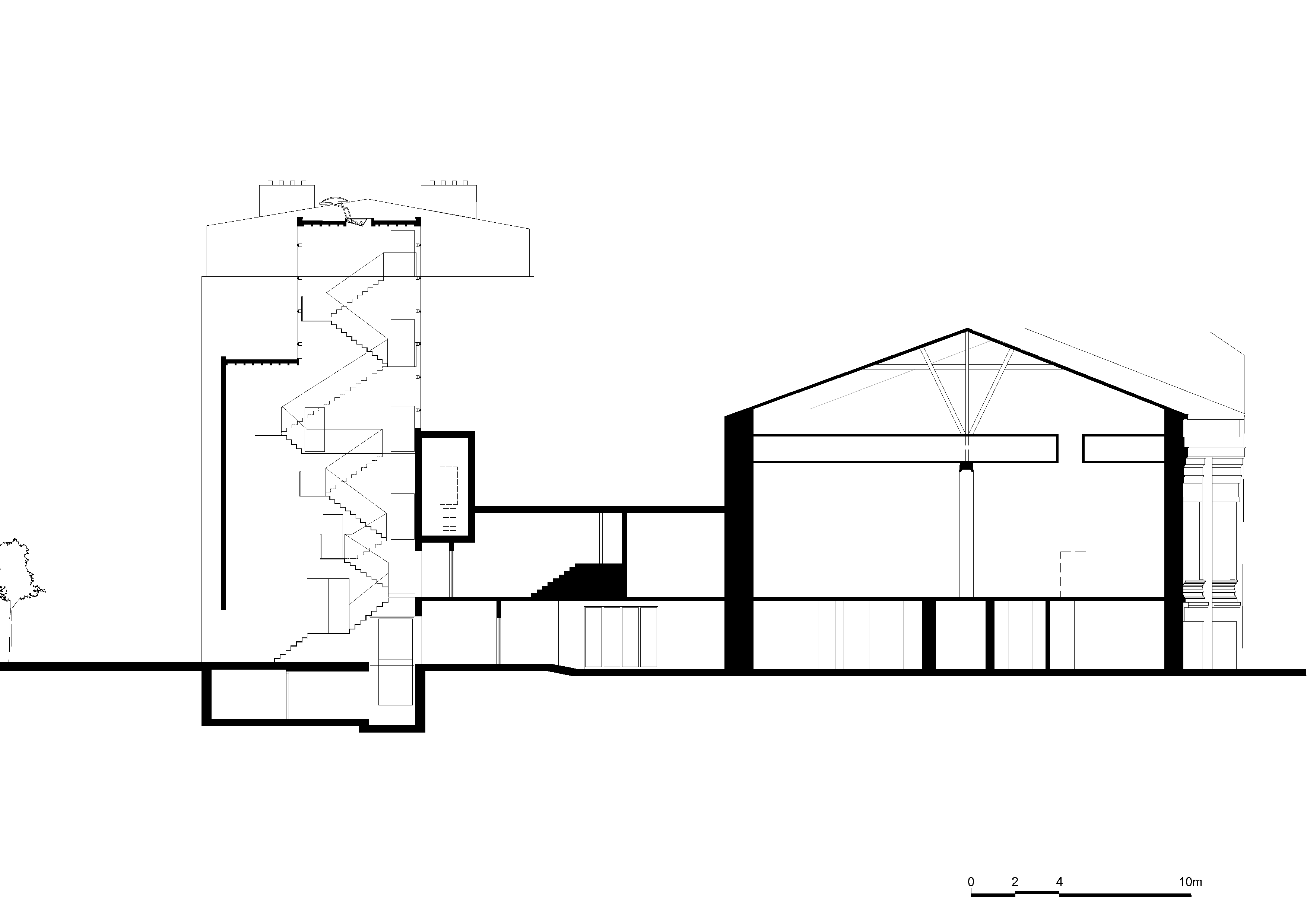 architecture contemporaine, rénovation, centre culturel Eden Charleroi, création artistique, coupe