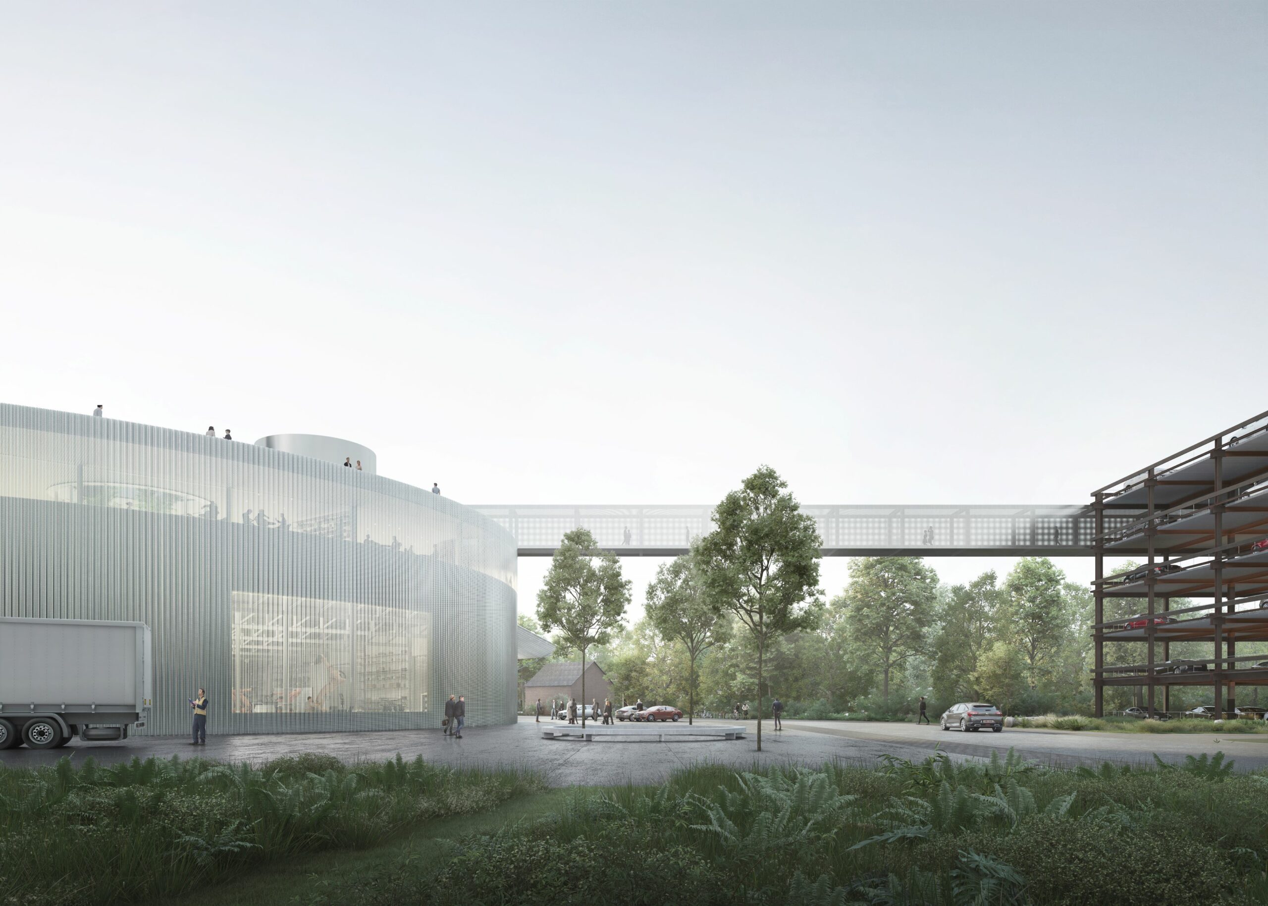 architecture-industrielle-contemporaine-usine-satellites-megafactory-aerospacelab-Office-KGDVS-Charleroi-vue-passerelle