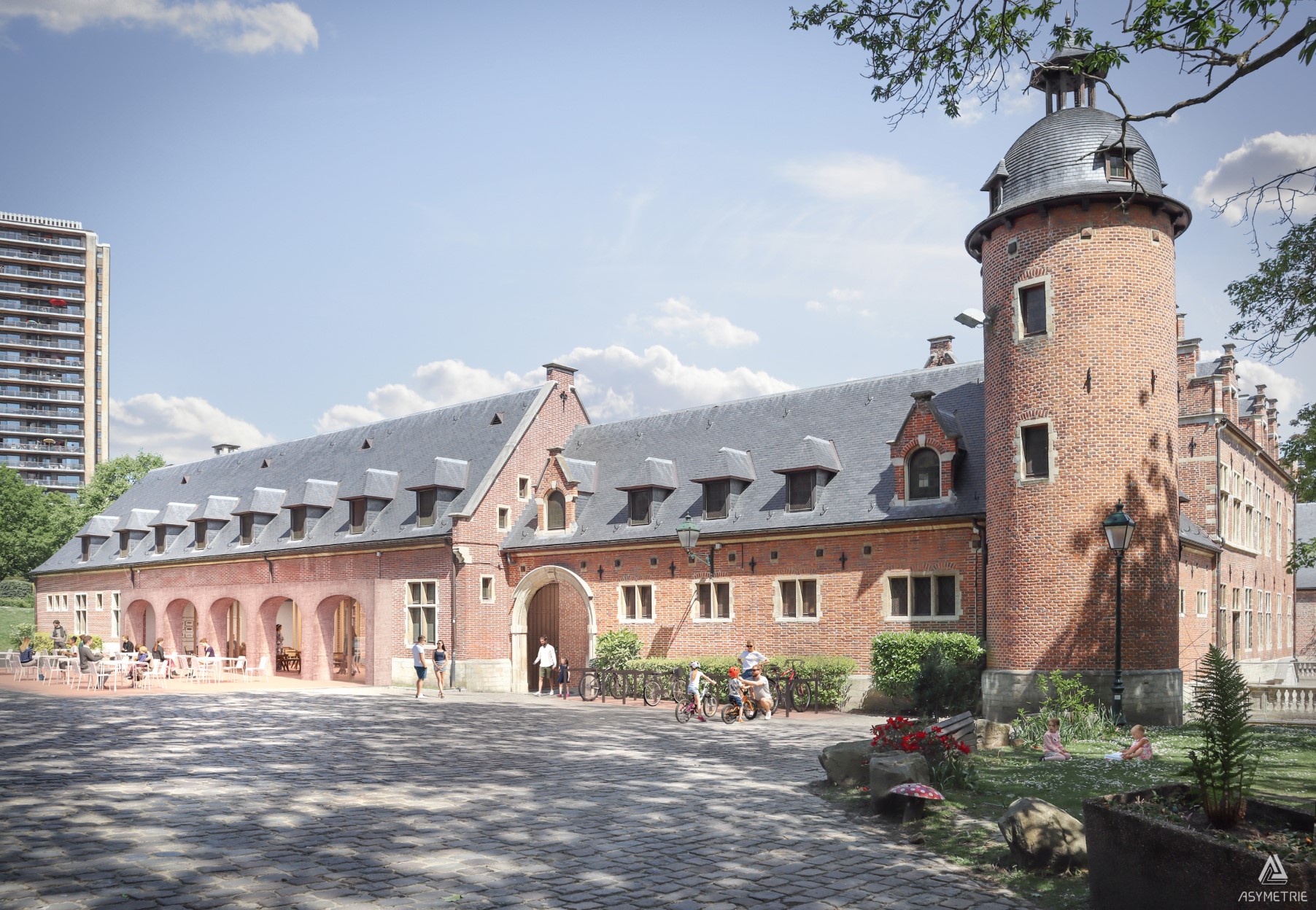 architecture-contemporaine-rénovation-bâtiment-classé-château-karreveld-équipement-collectif-polyvalent-salle-spectacle-image