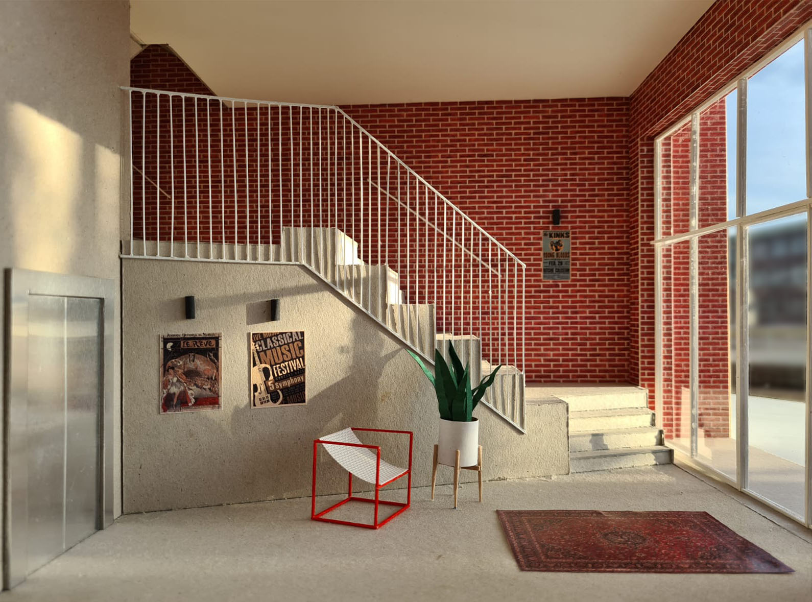 architecture-contemporaine-rénovation-académie-conservatoire-musique-danse-théatre-montigny-le-tilleul-maquette-entrée