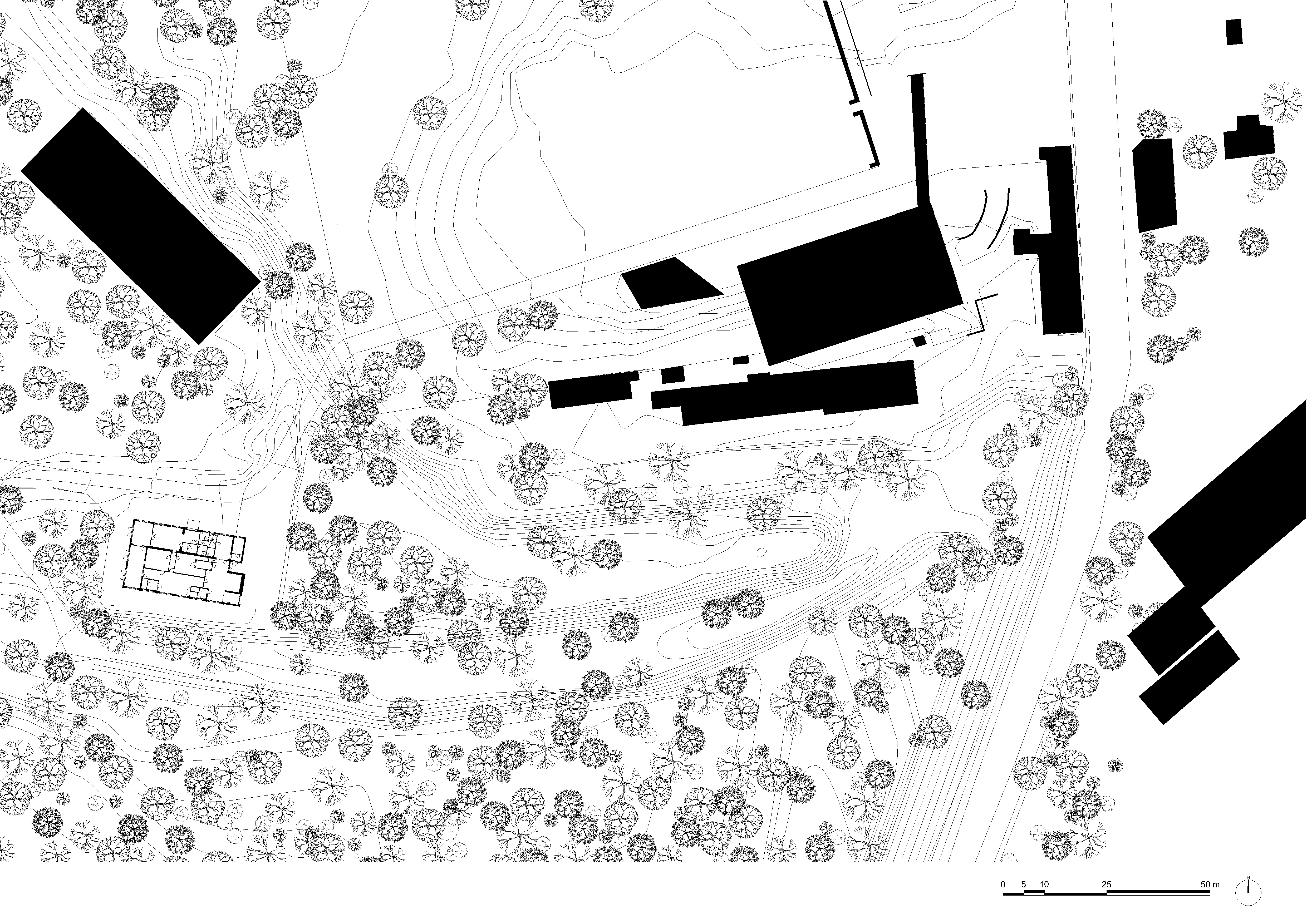 architecture-contemporaine-rénovation-patrimoine-industriel-site-minier-Martinet-reservoir-a-épis-sauvages-boulangerie-atelier-plan-implantation