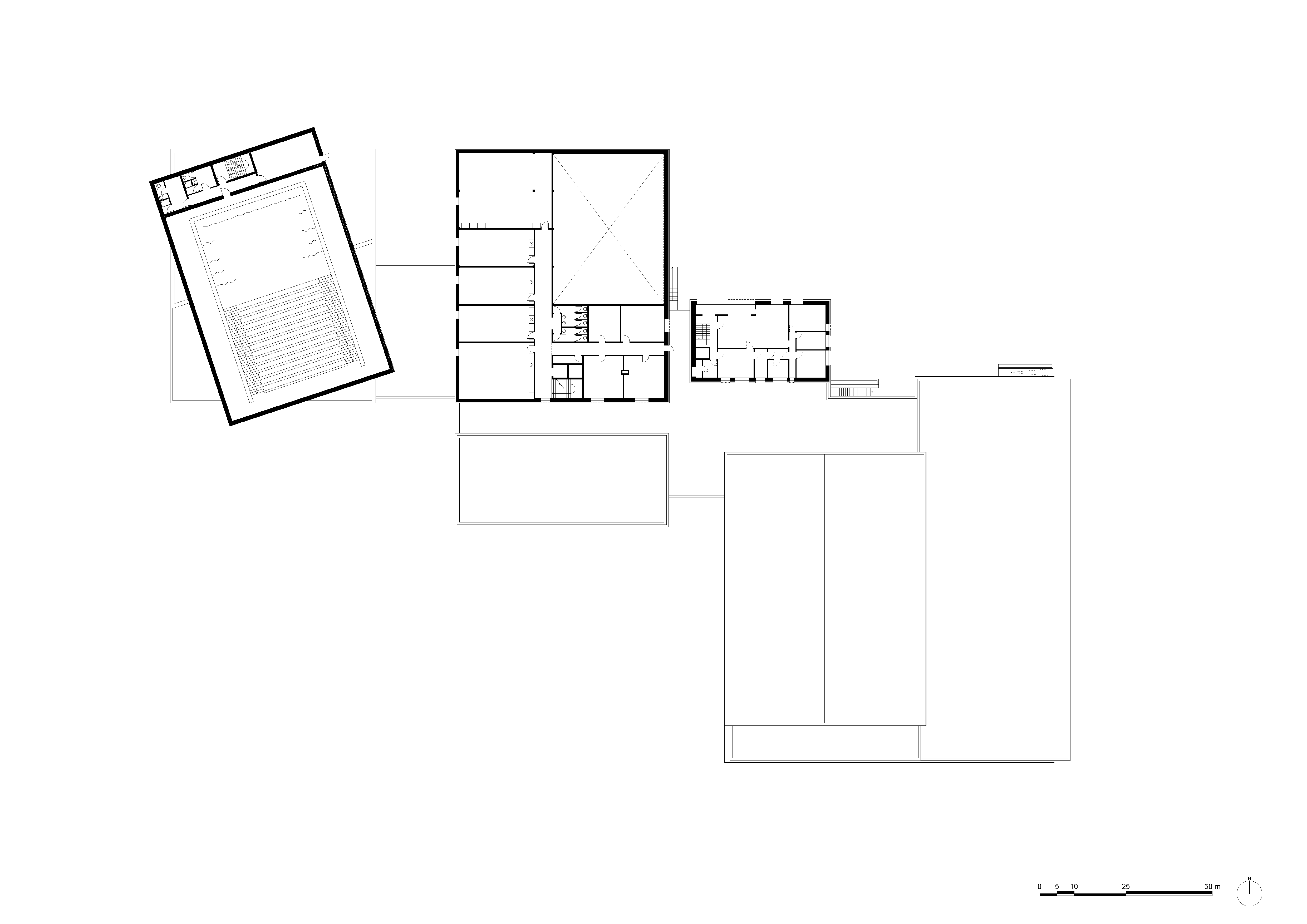 architecture -contemporaine-centre-culturel-sportif-scailmont-manage-rénovation-extension-bois-béton-premier-etage