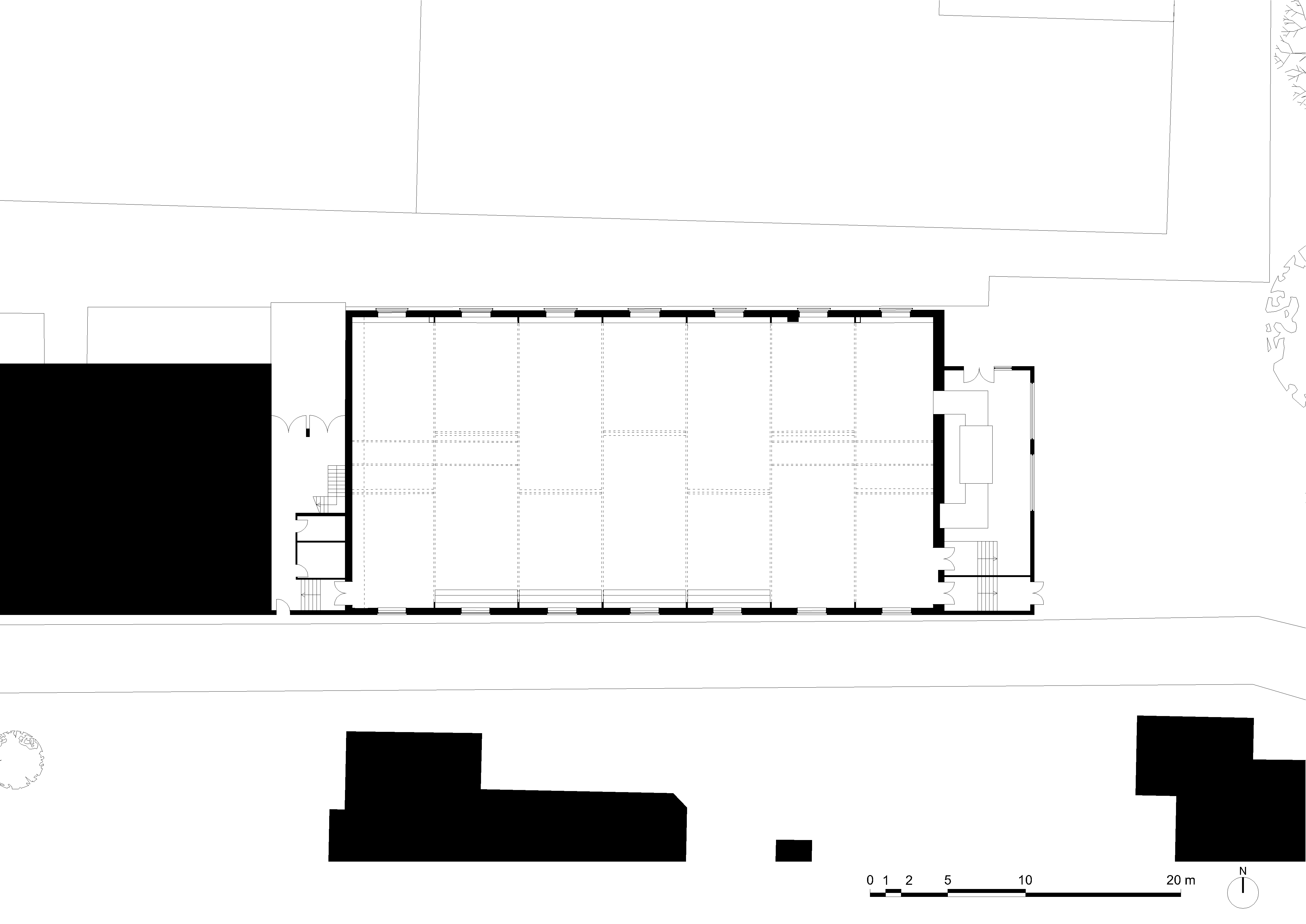 architecture-contemporaine-rénovation--salle-polyvalente-Bruxelles-Berchem-Saint-Agathe-vue-intérieur-plan-rez-chaussée