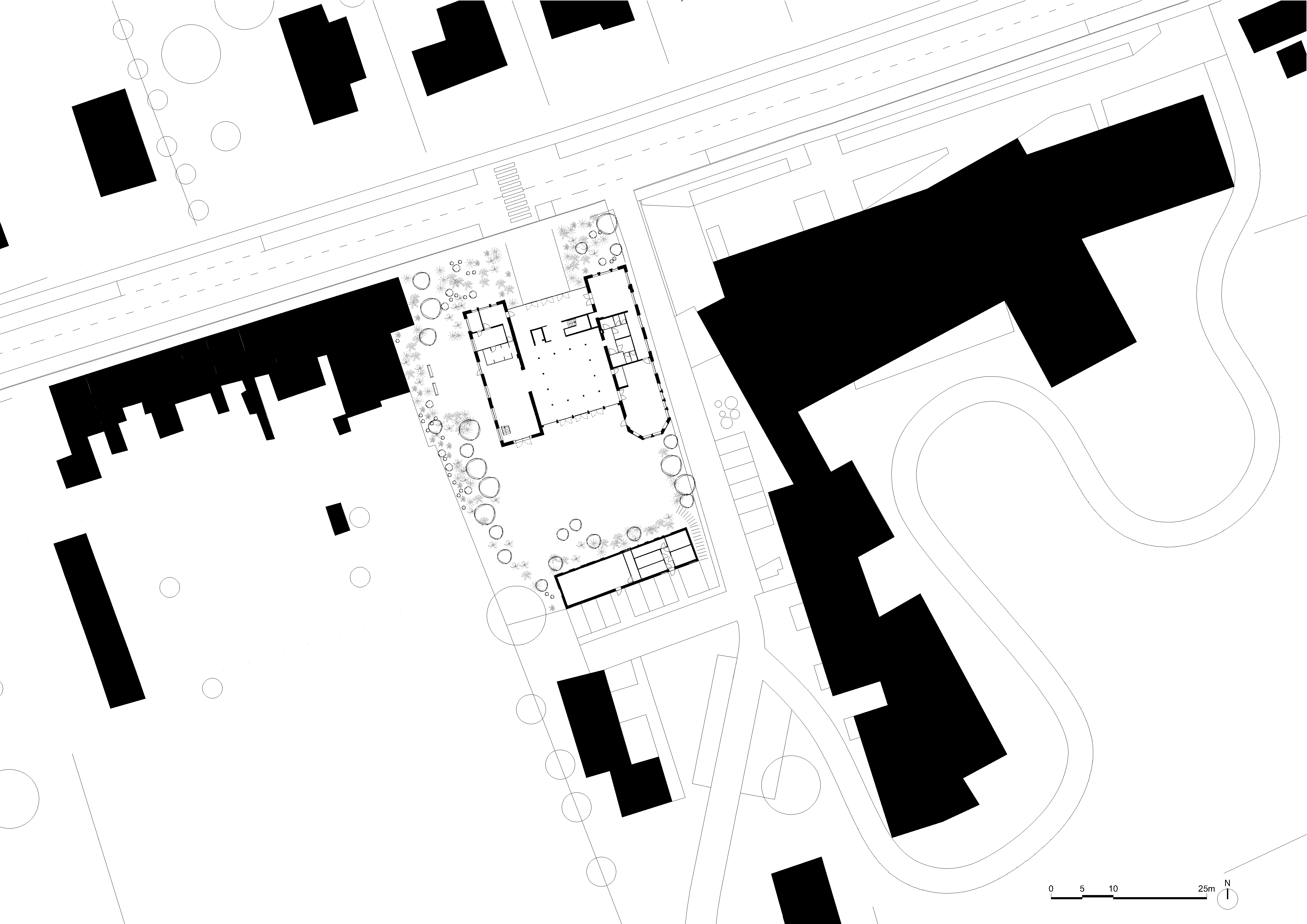architecture-contemporaine-équipement-public-rénovation-couvent-notre-dame-CPAS-Comines-maison-solidarités-social-culturel-polyvalent-ONE-plan-implantation