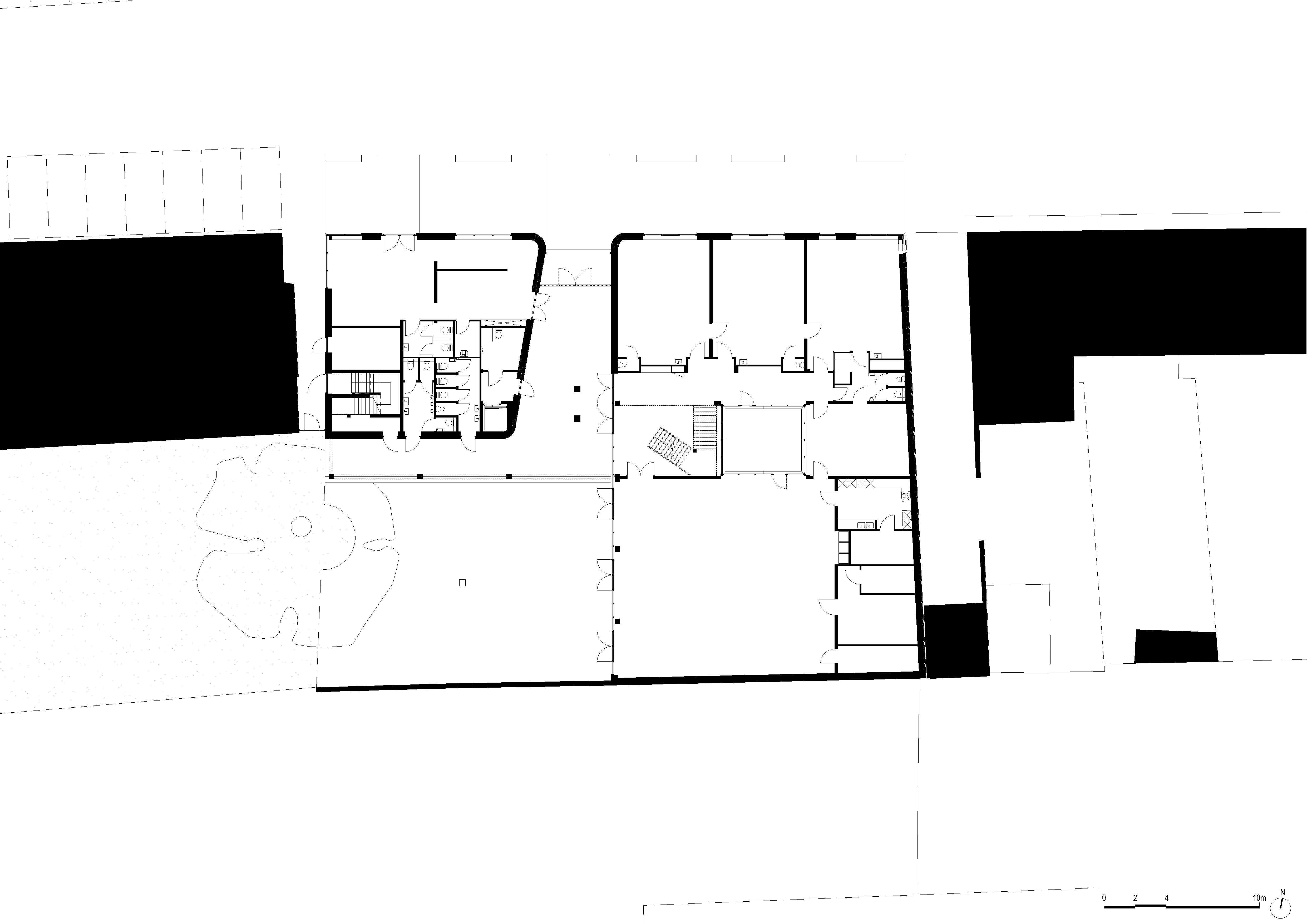 architecture-contemporaine-école-communale-maternelle-primaire-fondamental-brique-blanche-béton-architectonique-reservoir-a-plan-rez-de-chaussée