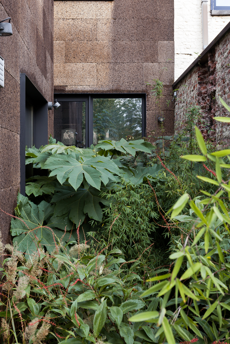 architecture-contemporaine-maison-unifamiliale-façade-liège-aménagements-intérieurs-rénovation-biosourcé-jardin-latéral