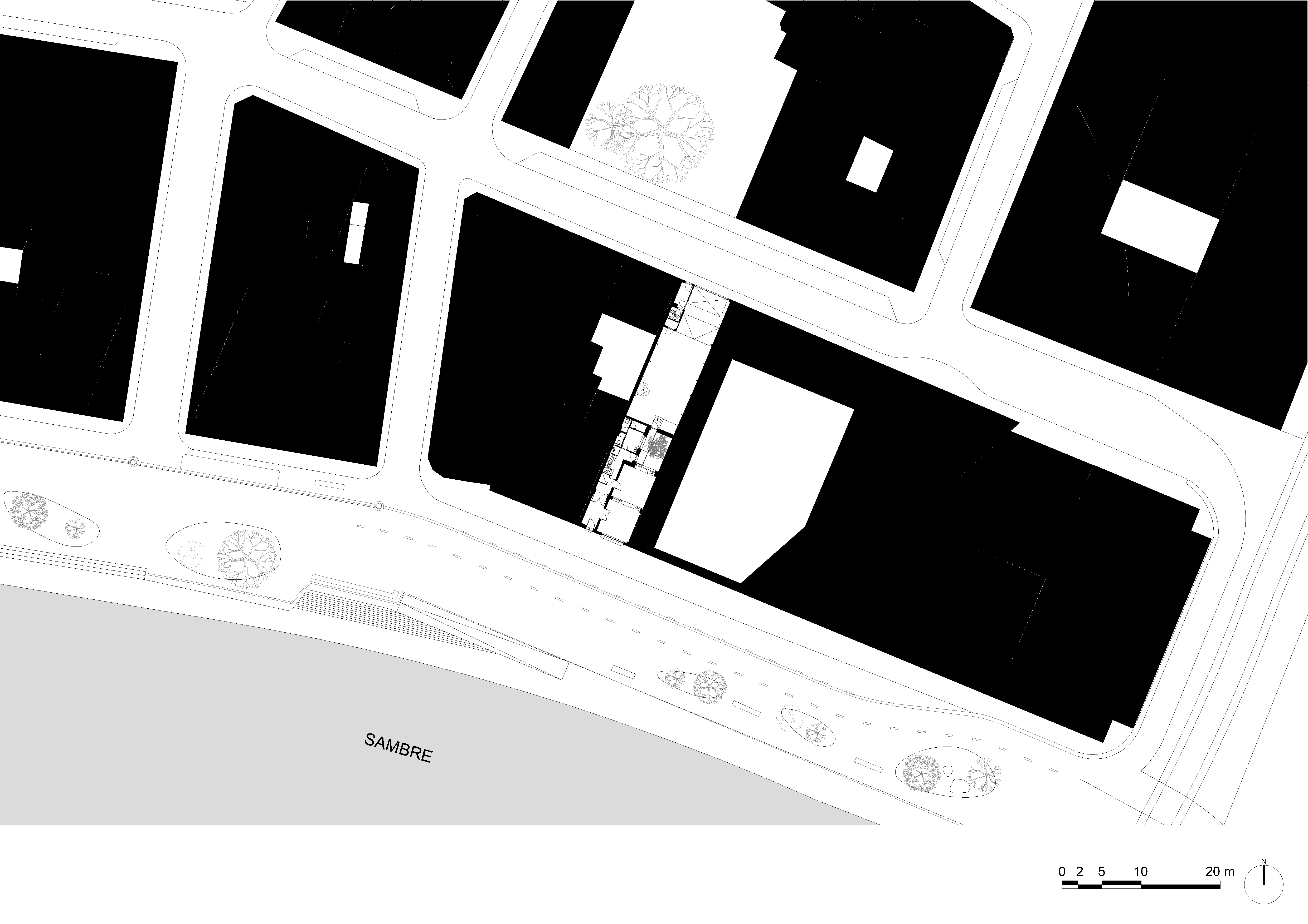 architecture-contemporaine-rénovation-restauration-patrimoine-architectural-Charleroi-Jules-Laurent-bureaux-plan-implantation