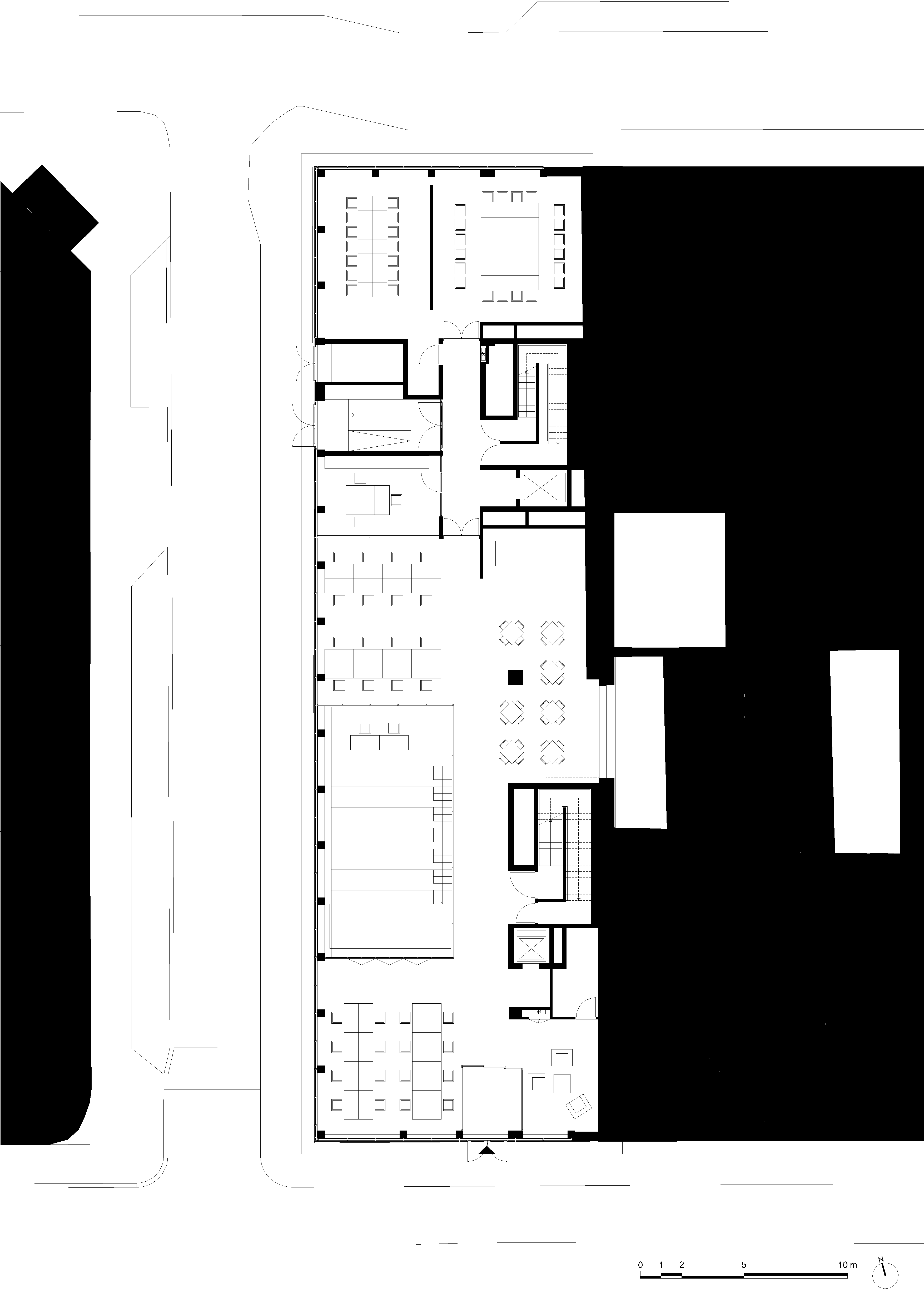 architecture-contemporaine-dockin-sambrinvest-bureau-innovation-charleroi-brique-émaillée-plan-rez-de-chaussée