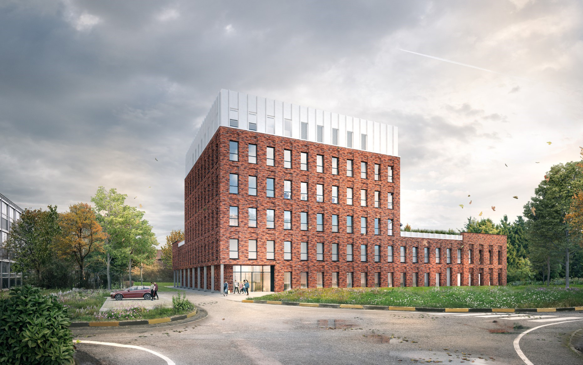 architecture-contemporaine-ecotechnologie-umons-université-auditoires-laboratoires-campus-plaine-nimy-mons-brique-wust-artbuild-reservoir-a-design-build-image-extérieur