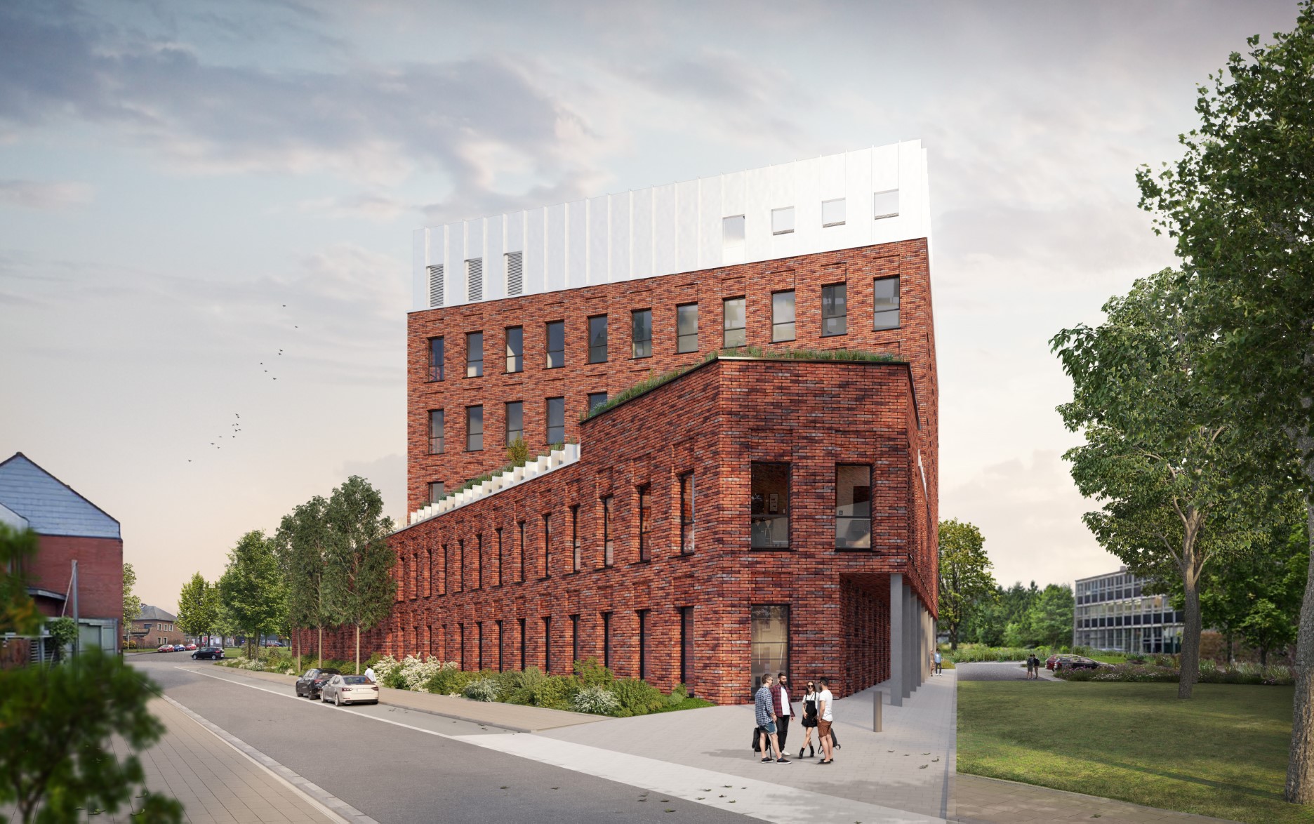 architecture-contemporaine-ecotechnologie-umons-université-auditoires-laboratoires-campus-plaine-nimy-mons-brique-wust-artbuild-reservoir-a-design-build-image-extérieur