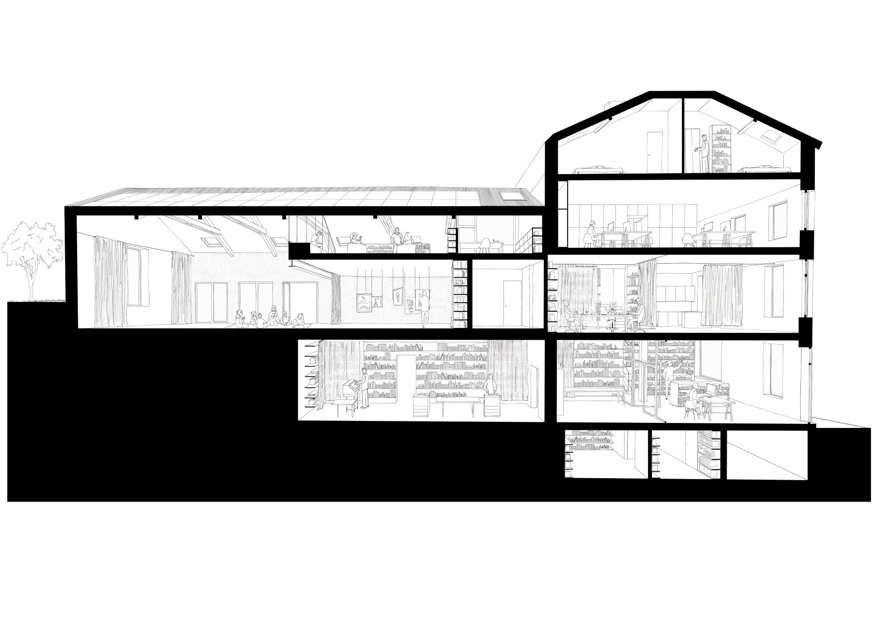 architecture-contemporaine-rénovation-maison-poésie-amay-énergétique-imprimerie-arbre-paroles-reservoir-a-coupe-perspective