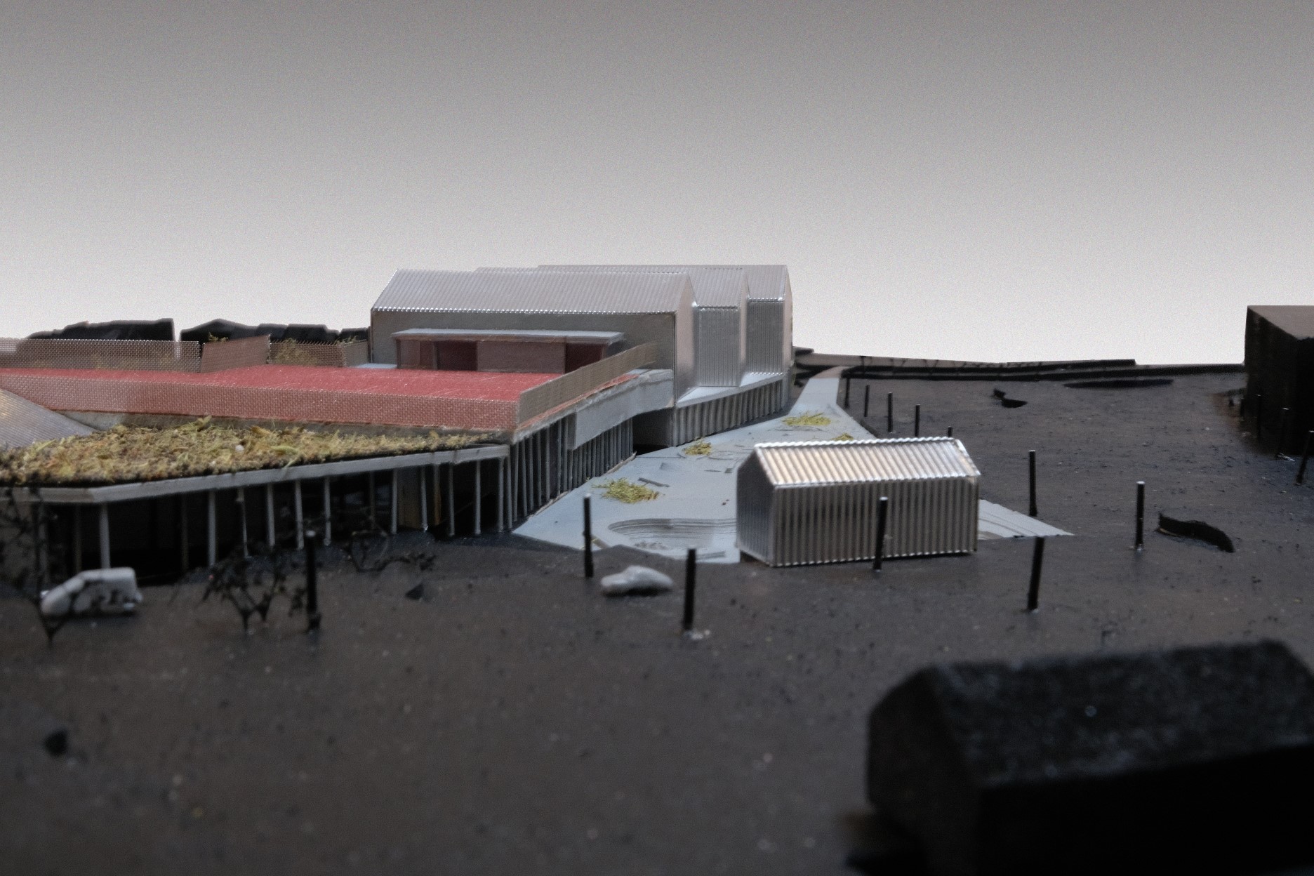 Architecture-contemporaine-sport-La-Louviere-Tennis-Ping-pong-dojo-multisport-skate-park-paddle-bocage-ancienne-verrie-parkings-maquette