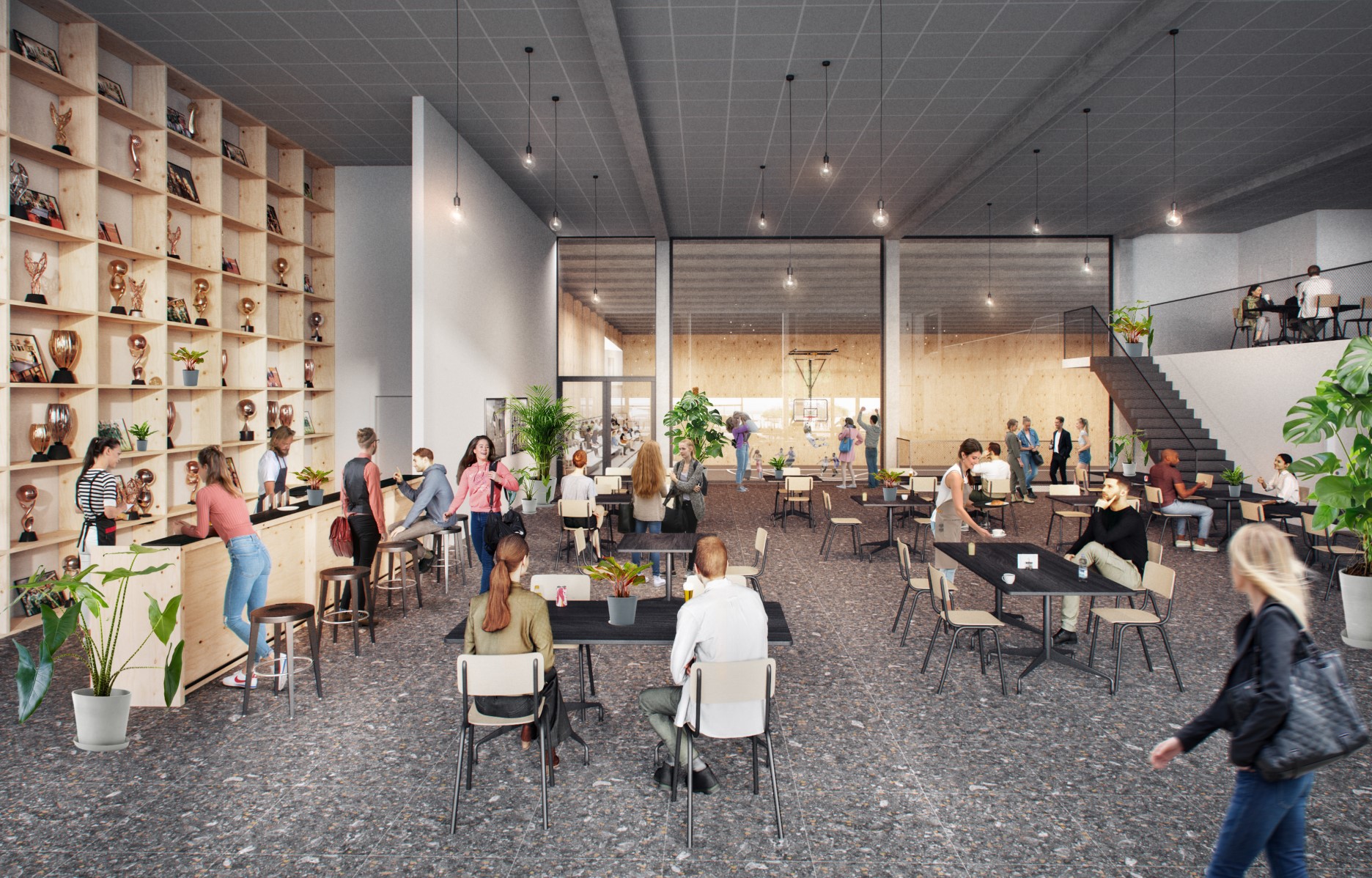 Architecture-contemporaine-sport-La-Louviere-Tennis-Ping-pong-dojo-multisport-skate-park-paddle-bocage-ancienne-verrie-parkings-image-cafeteria