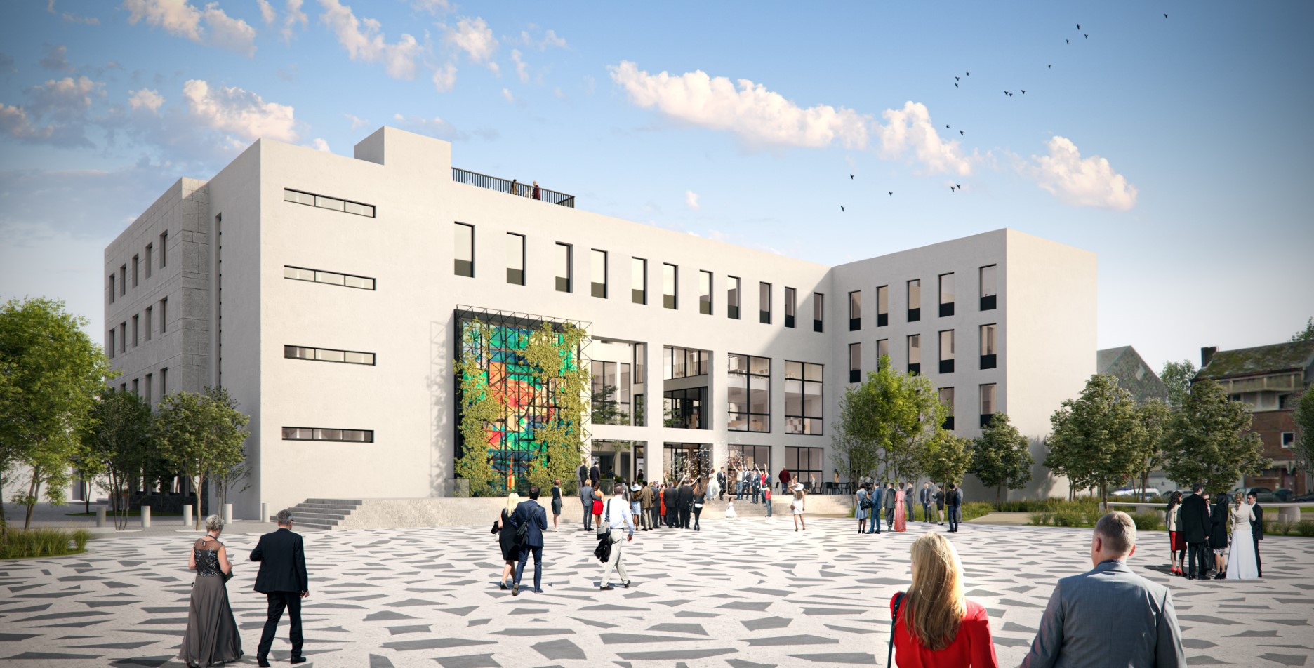 architecture-contemporaine-gilly-maison-citoyenne-bibliothèque-police-destrée-baumans-deffet-maquette-place